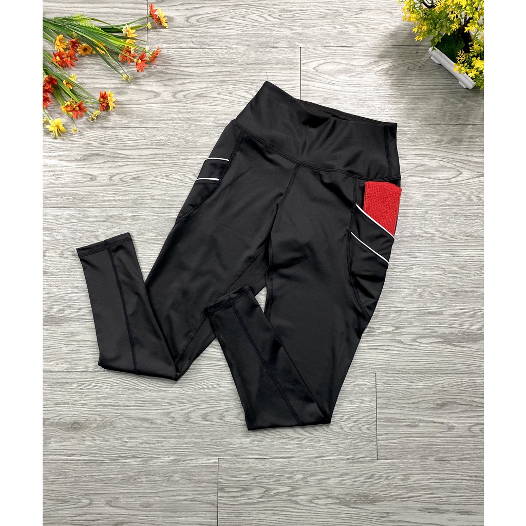 quần dài nữ túi phối sọc màu ,thể thao gym-yoga