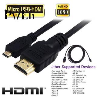 Micro HDMI to HDMI 1080p Cable TV AV Adapter 6FT 1.8m Mobile Phones Tablets HDTV