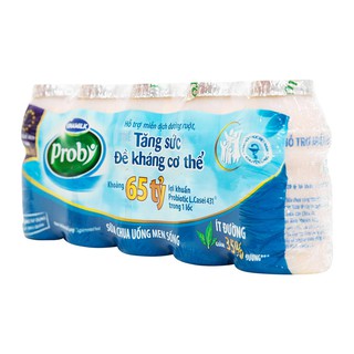 Sữa chua uống men sống VINAMILK ít đường hậu keto 5 chai 65ml