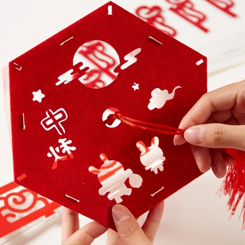Lồng Đèn Xếp Hình Origami Thủ Công Dạ Quang Dùng Trang Trí Lễ Hội