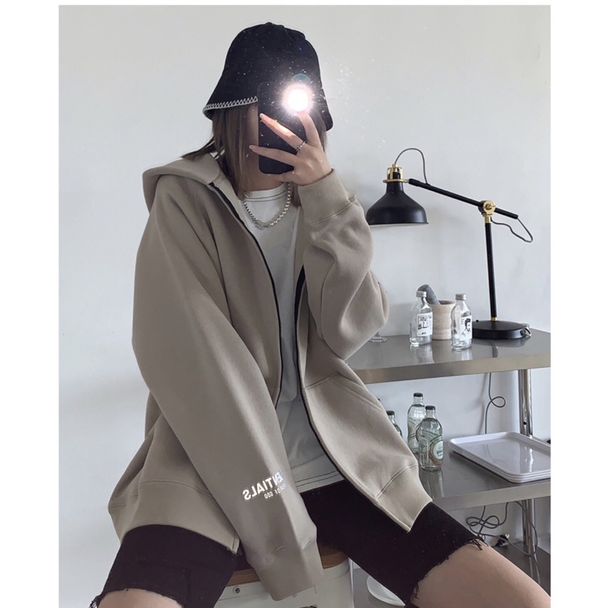 Áo khoác nam nữ fomr rộng Hàn Quốc, áo hoodie  nam nữ form rộng có dây kéo đi học powr | BigBuy360 - bigbuy360.vn