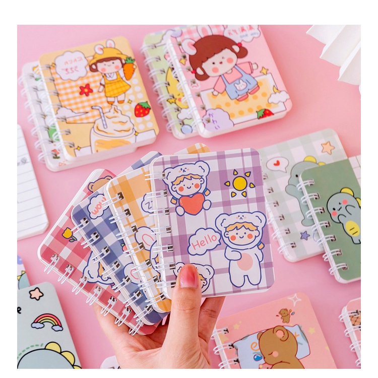 SỔ LÒ XO A7 160 TRANG, SỔ TAY MINI NHIỀU HÌNH CUTE DỄ THƯƠNG