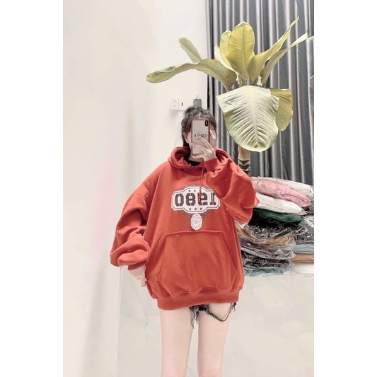 Hoodie 1980 Form Thụng Tay Bồng, Mũ 2 Lớp Chất Nỉ Dày Dặn
