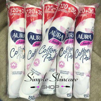Bông Tẩy Trang Aura Beauty Cotton Pads 150 Miếng/Gói