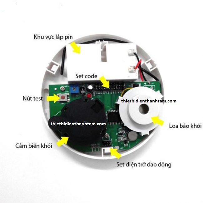 Báo khói không dây, có phân loại phát sóng ZC-S004 RF 433Mhz