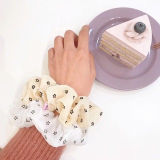Chun buộc tóc Scrunchie voan hoa nhí