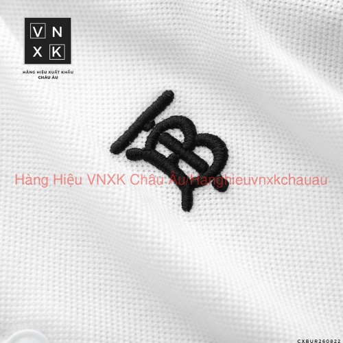 Áo Thun Nam Polo Trắng Đen BURBERRY VIỀN ĐỎ LONDON ENGLAND Vải Dệt Kim Cao Cấp Sang Trọng CÓ BIG SIZE 2XL