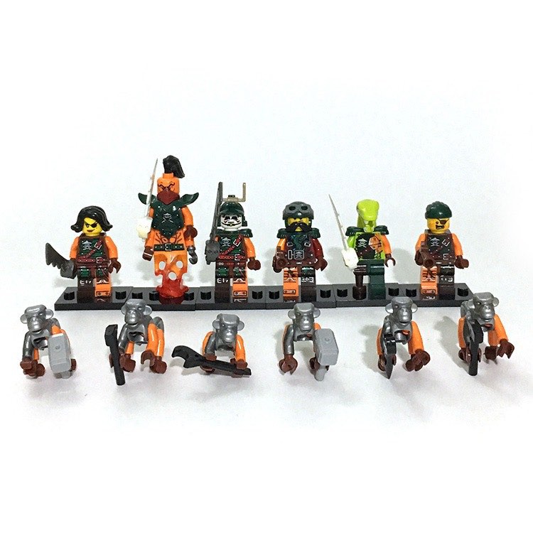 Minifigure nhân vật lego Ninjago đội Sky Pirats kèm pet khỉ độc lạ Decool 10035-10040