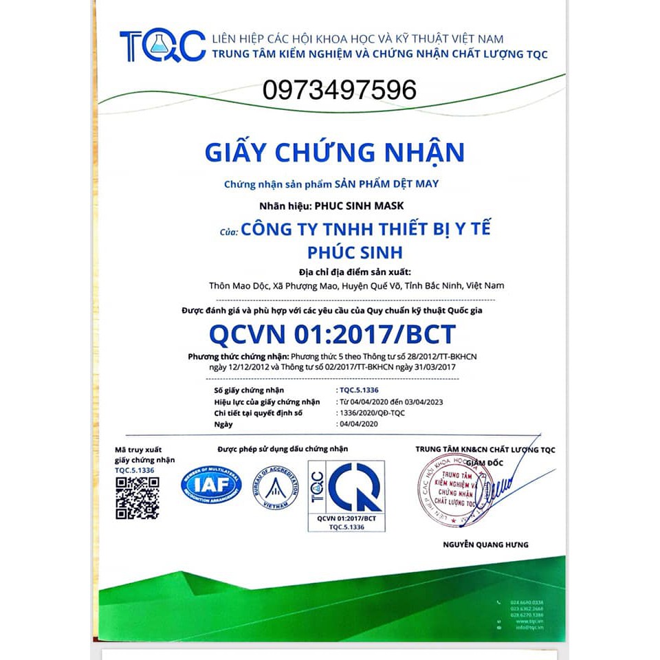 Khẩu trang y tế 4 lớp kháng khuẩn phúc sinh 1 hộp 50 chiếc