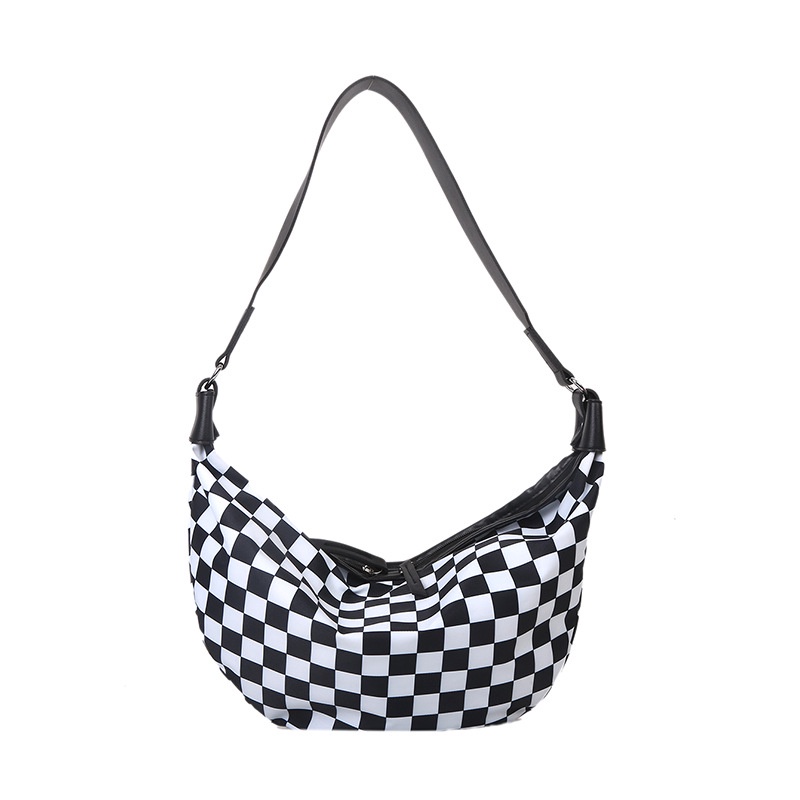 Túi Đeo Chéo Một Bên Vai Họa Tiết Caro Phong Cách Hàn Quốc Cho Nữ