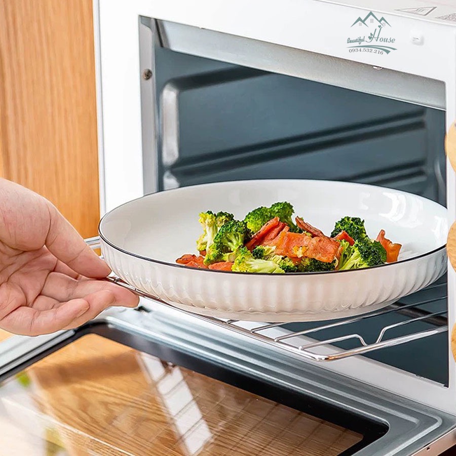 Bộ Bát Đĩa Gốm Sứ Cao Cấp Sứ Trắng Bo Viền - Mẫu 2