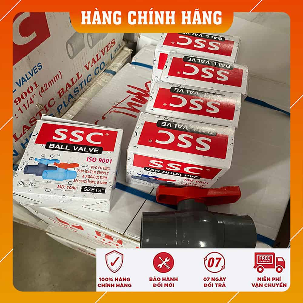 Van Khóa Bi Nhựa Ống Nước PVC SSC 27 42 48 60 Hàng Chính Hãng