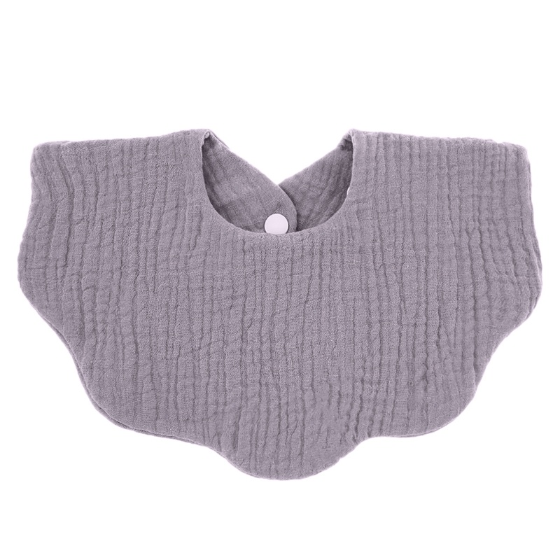 Yếm ăn cotton mềm mại thấm hút thoáng khí in họa tiết thiết kế gợn sóng dễ thương cho bé