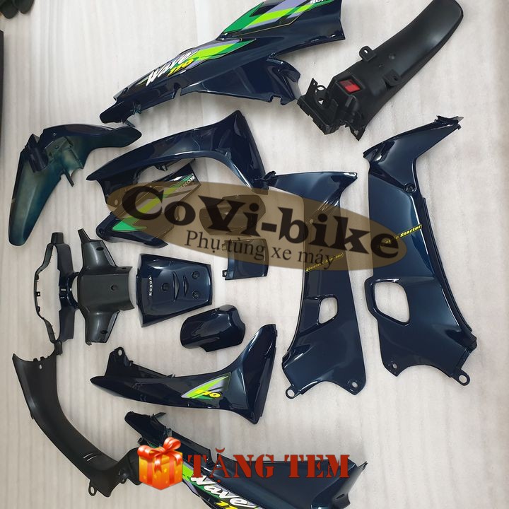 Bộ dàn áo xe Wave 110 -anpha cũ -ZX đời 1997 đến 2006 Màu Xanh Nhớt  Pha đèn trước xe Wave nhỏ - SPB-DGW-nhớt