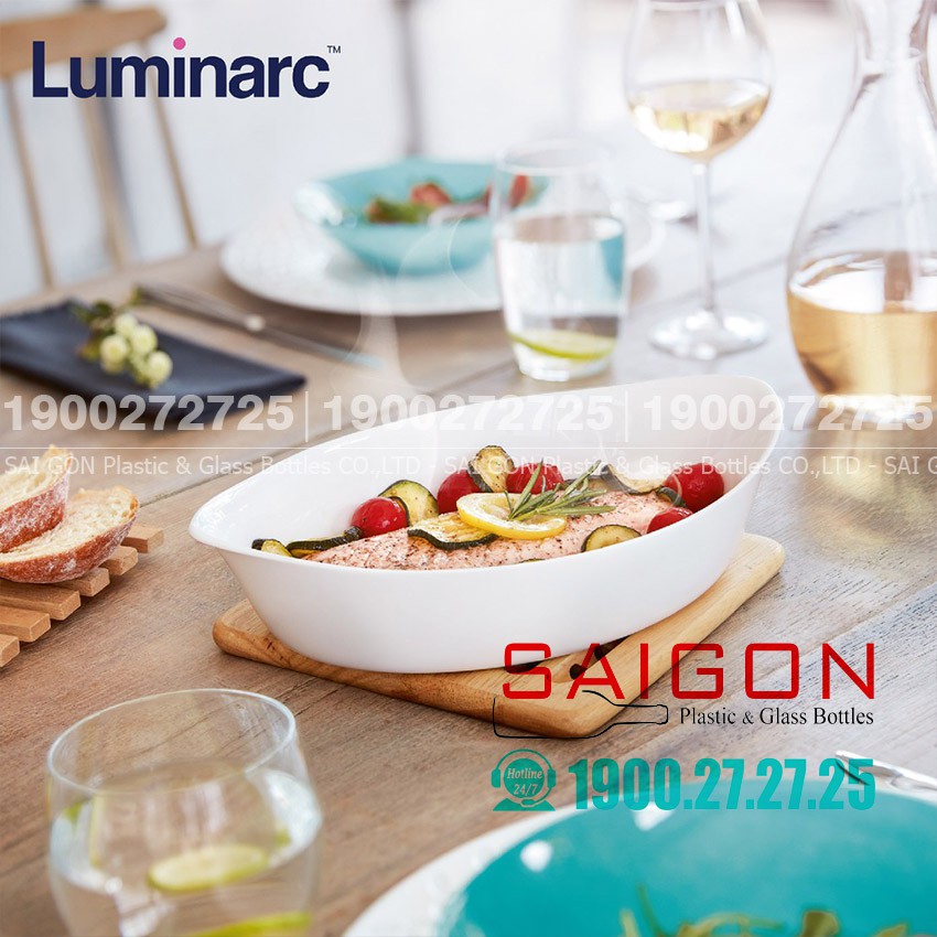 Khay Nướng Thủy Tinh Luminarc Smart Cuisine Oval | Tùy Chọn Kích Thước,Thủy Tinh Trắng Sữa Chịu nhiệt Cao Cấp