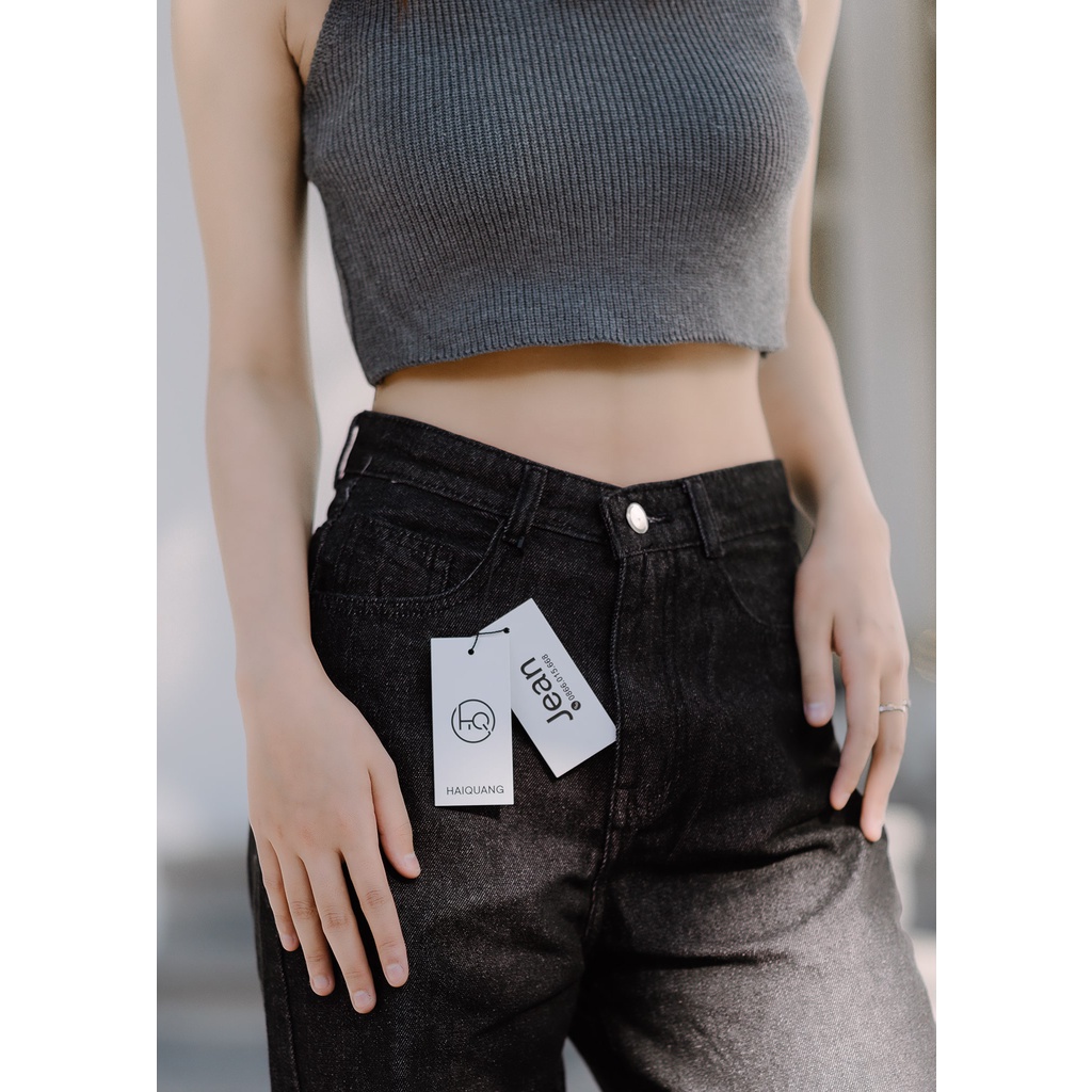 QUẦN BAGGY JEAN NỮ CẠP CAO NHỎ ( ẢNH THẬT)