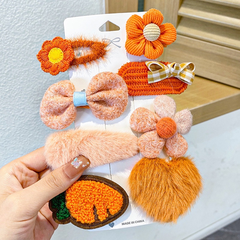 8/9/10 Kẹp Tóc Vải Lông Phong Cách Hàn Quốc Dễ Thương