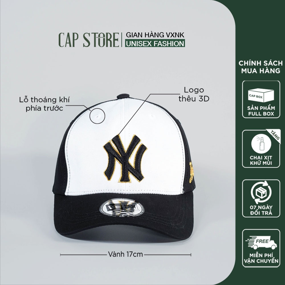 Nón NY Xuất Khẩu - Mũ nam nữ lưỡi trai thời trang cá tính unisex phom dáng thể thao full box kèm chai xịt vệ sinh nón