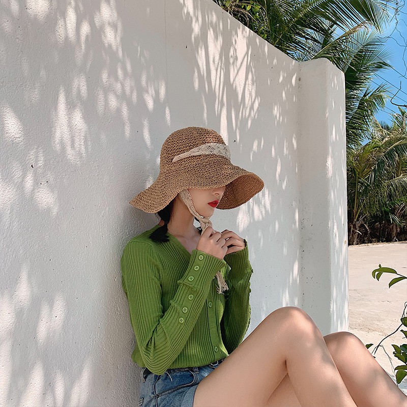 MŨ CÓI ĐI BIỂN TIỂU THƯ MỀM THẮT NƠ VINTAGE 2021