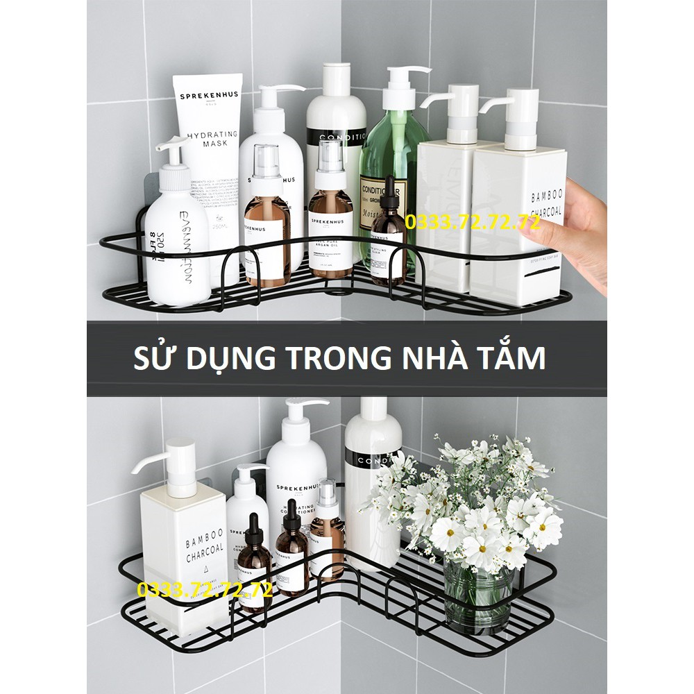 Kệ Góc Dán Tường Nhà Tắm, Nhà Bếp, Giá Treo Siêu Dính, Siêu Chịu Lực