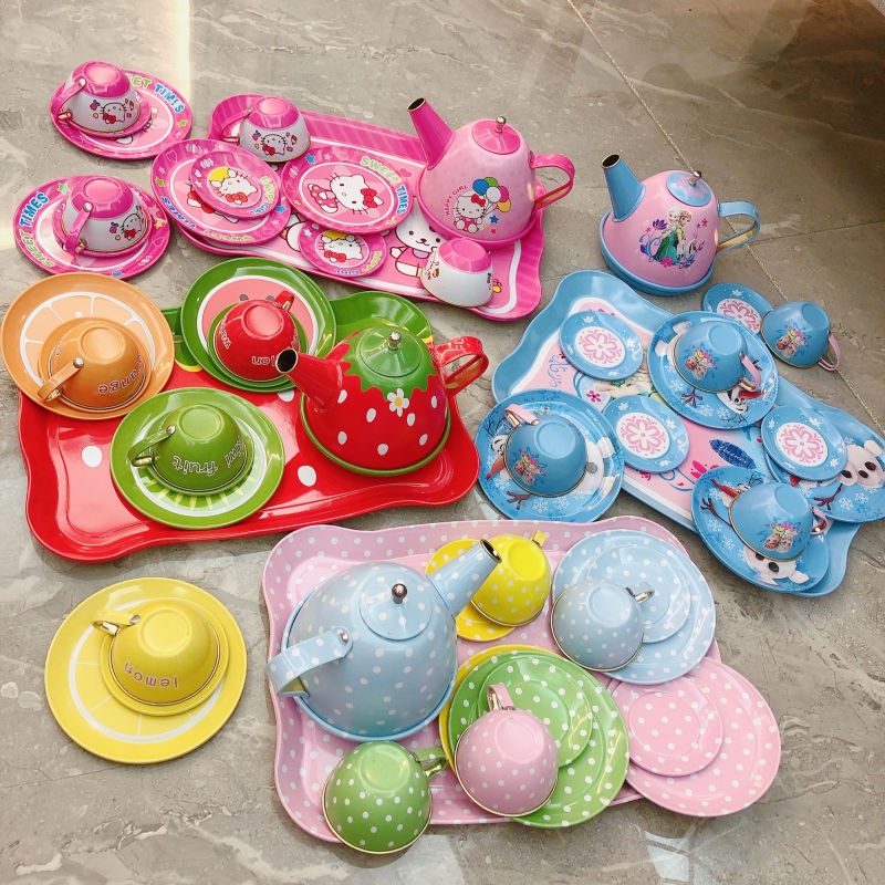 Bộ Đồ Chơi Ấm Trà / Bánh Tart / Ấm Trà Bằng Thiếc Độc Đáo Thú Vị Cho Bé Mẫu Giáo