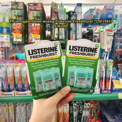 COMBO Nước súc miệng Listerine Healthy Bright 750ml -Miếng ngậm Listerine 1 vỉ 3 hộp