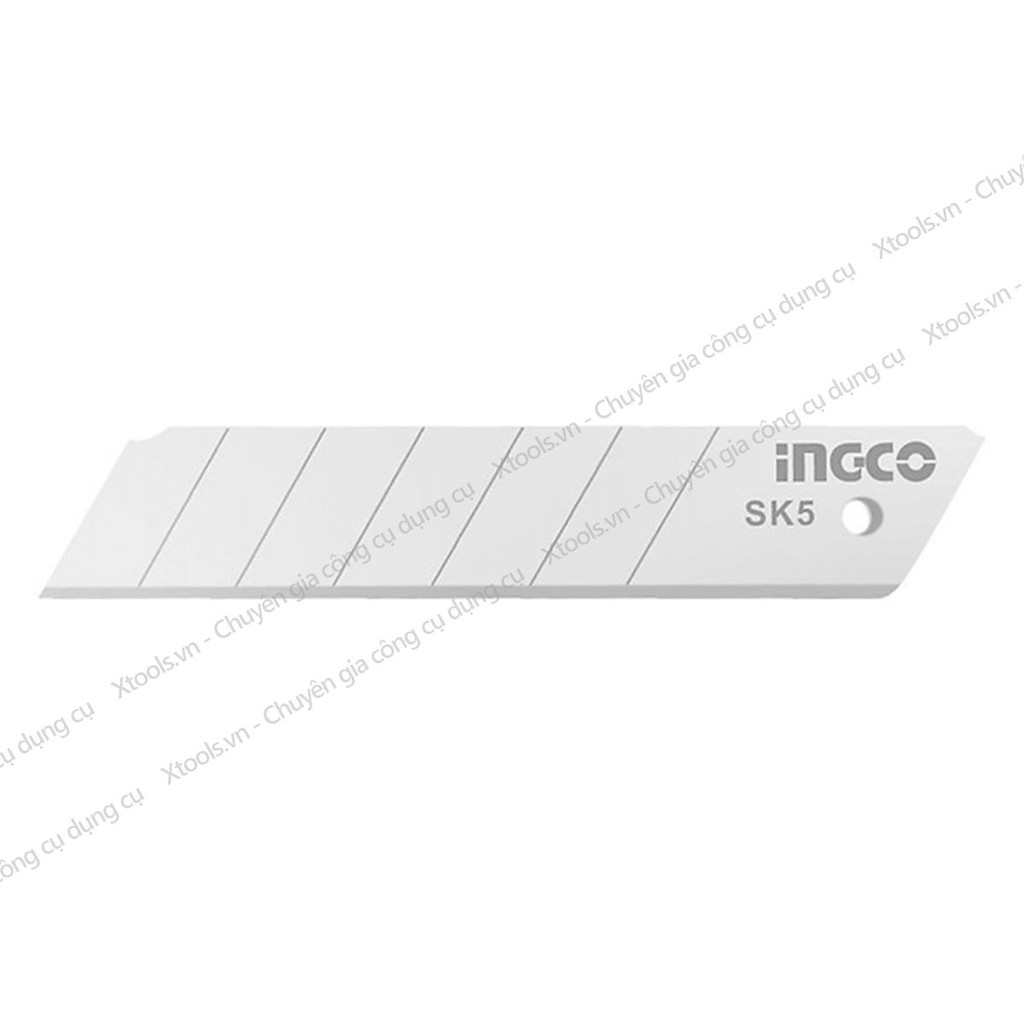 Bộ 10 lưỡi dao rọc giấy siêu bén INGCO HKNSB181 18x100mm bền chắc chống gãy cắt bìa caton decal giấy dán tường khắc gỗ