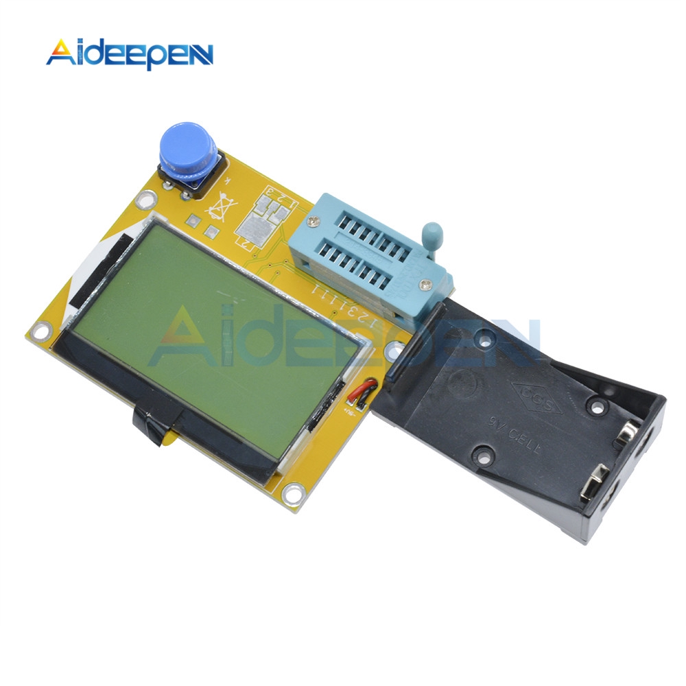 Thiết bị kiểm tra bóng bán dẫn vạn năng và điện dung LCR-T4 Mega328 M328 ESR MOS PNP NPN LCR với hộp acrylic