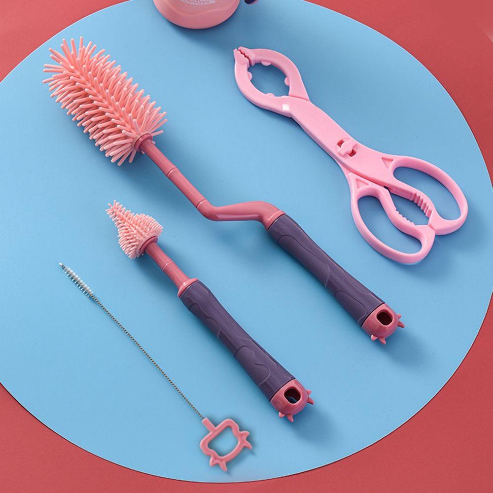 Set 3 Cọ Vệ Sinh Bình Sữa Em Bé Đầu Mềm Bằng Silicon Tiện Dụng