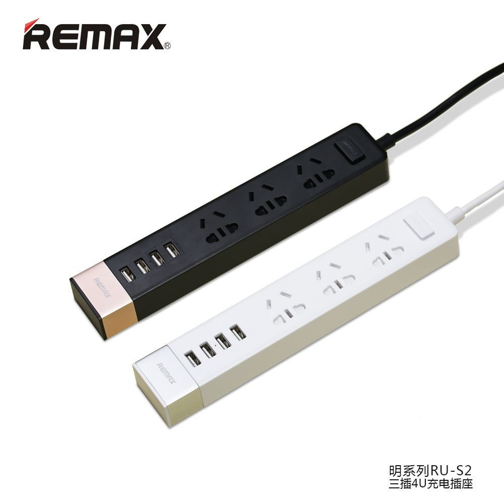 Ổ CẮM ĐIỆN REMAX RU-S2 CHÍNH HÃNG KIÊM CỐC SẠC 4 CỔNG USB - BẢO HÀNH 6 THÁNG - HÀNG CHÍNH HÃNG