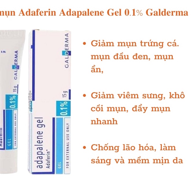 Adaferin - Adapalene 0.1% Gel hỗ trợ giảm mụn