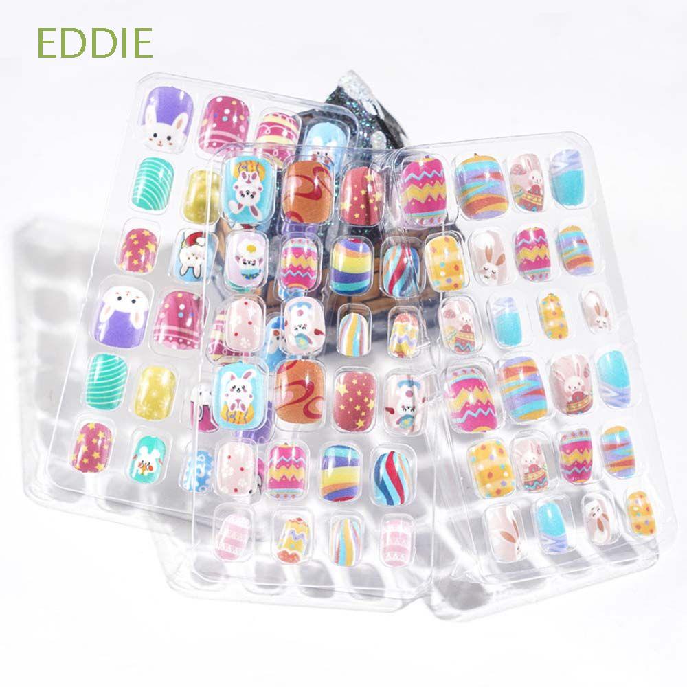 [Hàng mới về] Bộ 24 móng tay giả họa tiết hoạt hình dễ thương cho bé diy