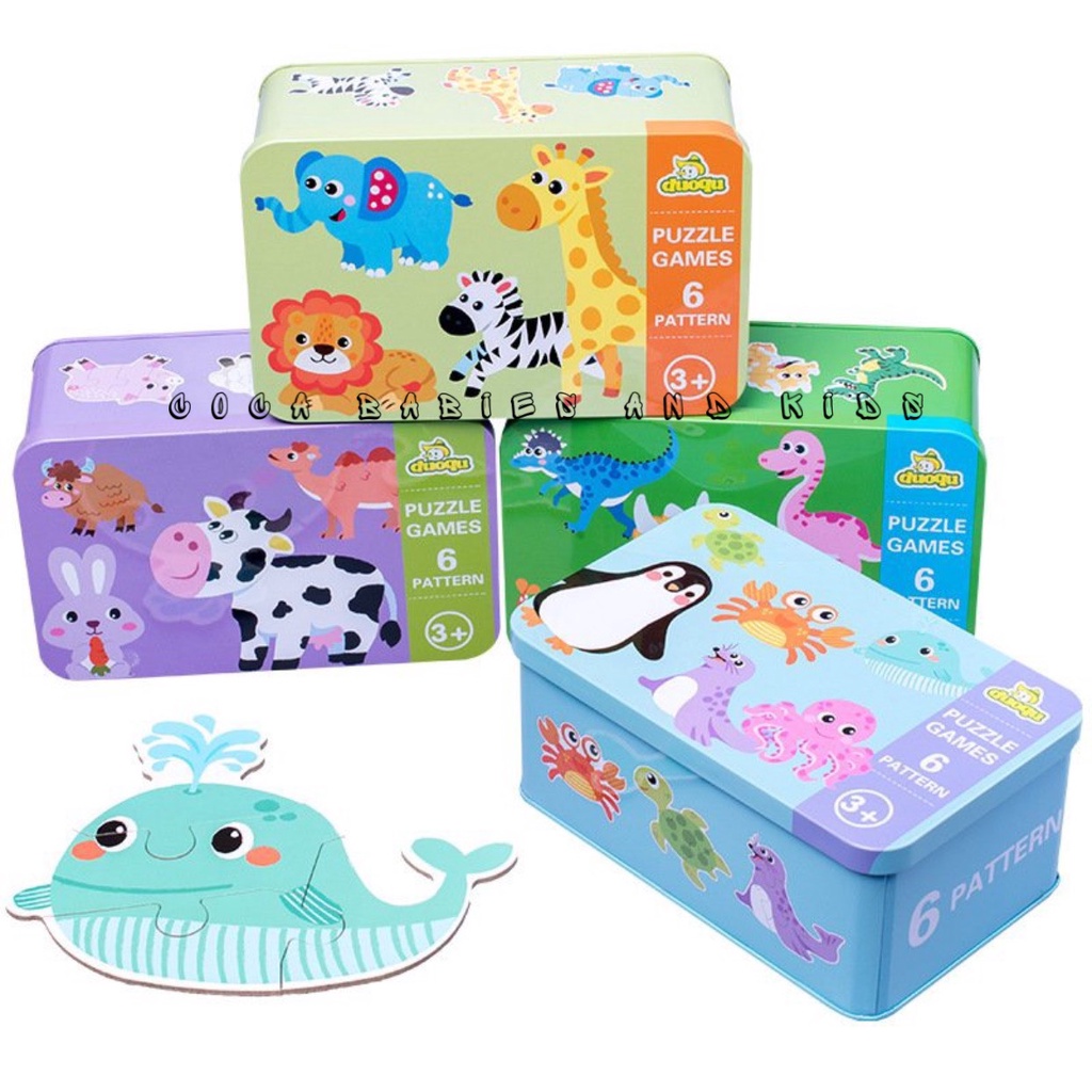 Đồ chơi ghép hình giấy cứng, nhiều màu sắc, có hộp xinh xắn