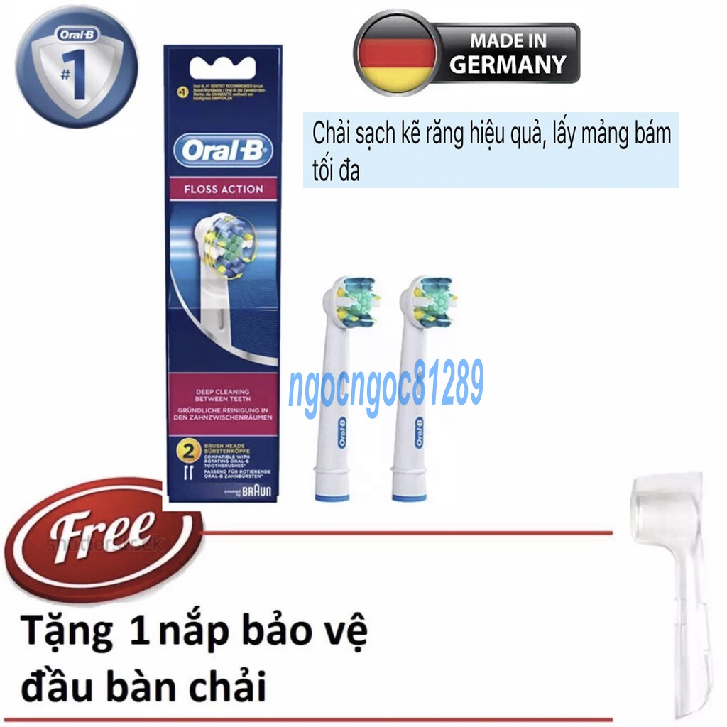 Đầu bàn chải điện oralb - 1 đầu thay Oral-b    + kèm nắp bảo vệ đầu bàn chải
