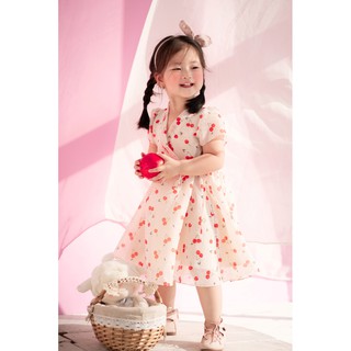Váy cho bé gái babydoll tơ sống quả cherry_EBD031DO_Chun Chin