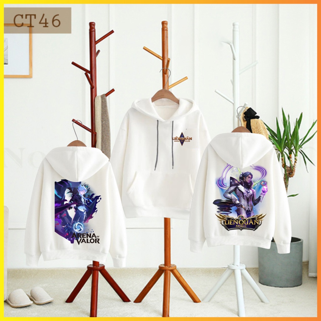 Áo liên quân mobie áo hoodie có khoác chất nỉ bông màu trắng cực hot