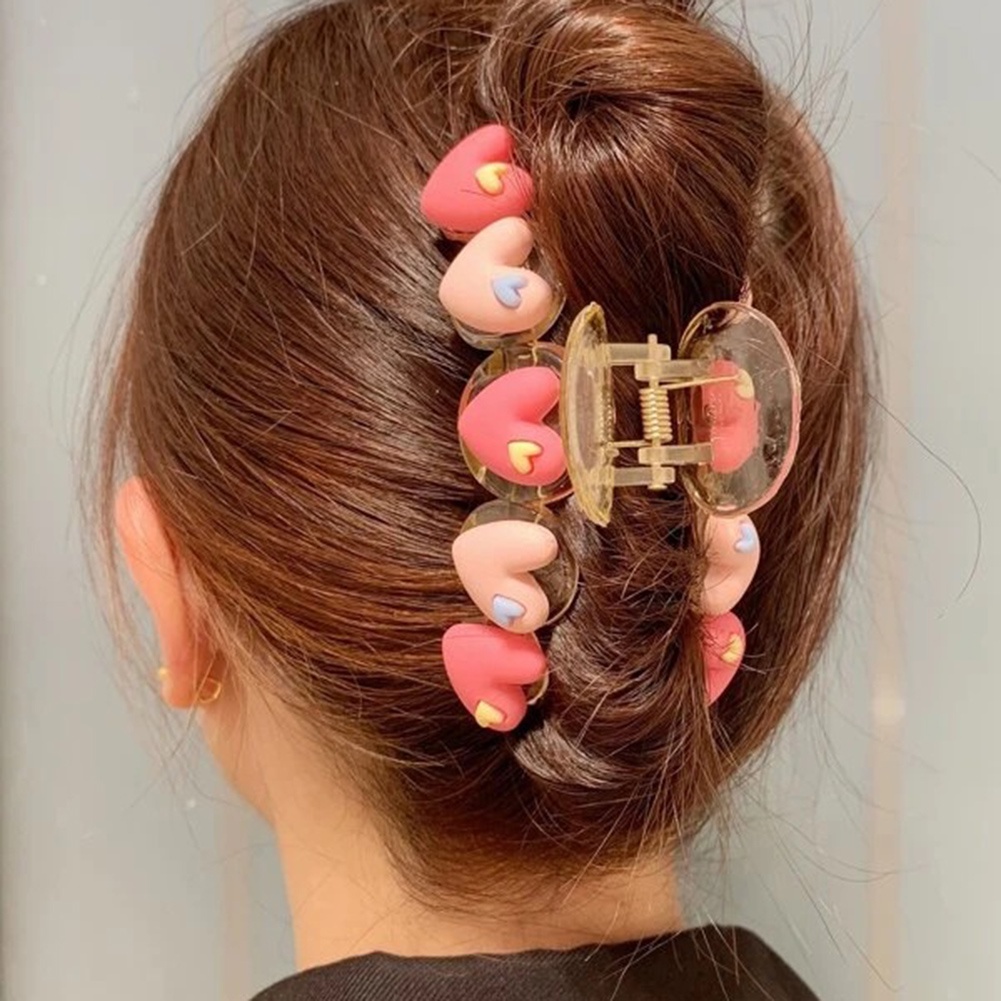 Kẹp Tóc Acrylic Hình Trái Tim Thời Trang Thanh Lịch Dành Cho Nữ