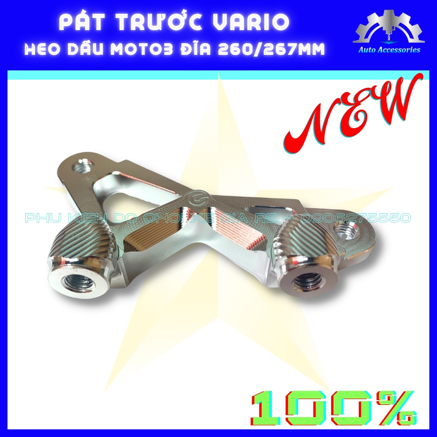 PÁT CNC - Pát Trước xe VARIO CLICK gắn Heo Dầu Trước Brcmbe Nissin CRG MOTO3 2piston đi đĩa size 260mm 267mm CNC sắc nét