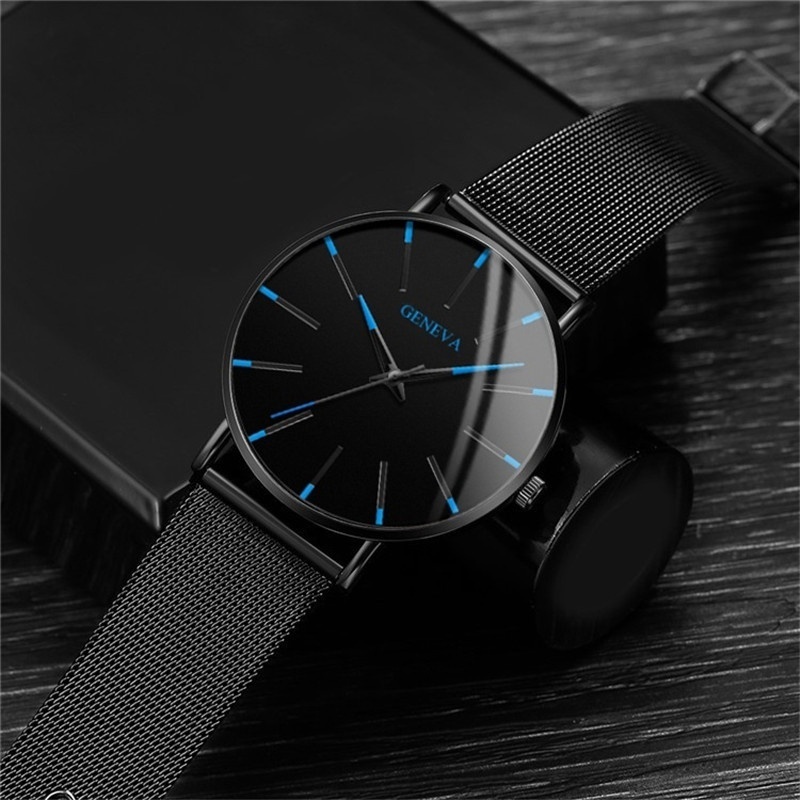 Đồng hồ ZOLFA dây đeo lưới siêu mỏng bằng kim loại màu đen phong cách doanh nhân cho nam | BigBuy360 - bigbuy360.vn