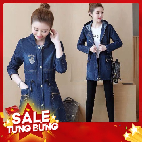 -HÀNG NHẬP KHẨU Áo Khoác Jean Form Dài Có Nón, GIÁ RẺ NHẤT Liên hệ mua hàng 084.209.1989