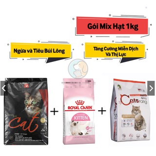 [Hạt cho Mèo] Gói Mix CATSRANG CATSEYE CANIN (Túi 1kg) Tiêu Búi Lông - Tăng Cường Hệ Miễn Dịch