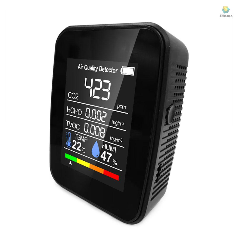 Máy Kiểm Tra Chất Lượng Không Khí CO2 Với Carbon Dioxide TVOC Formaldehyde Đo Nhiệt Độ Và Độ Ẩm Tự Động Hiển Thị Nhiệt Độ Calibr
