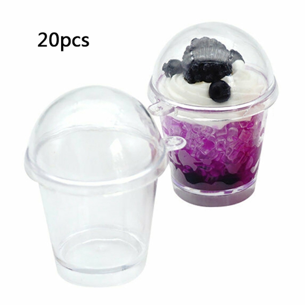 Bộ 20 cốc nhựa mini uống frappuccino kèm nắp cao cấp tiện lợi