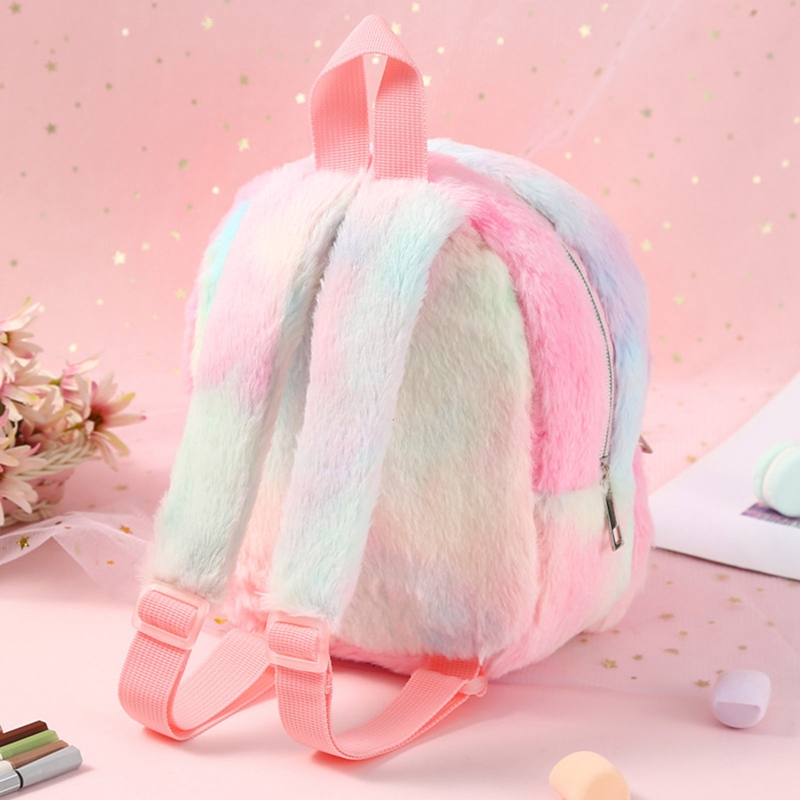 Tmdbyx Ba lô mini vải lông nhung hình kỳ lân đáng yêu