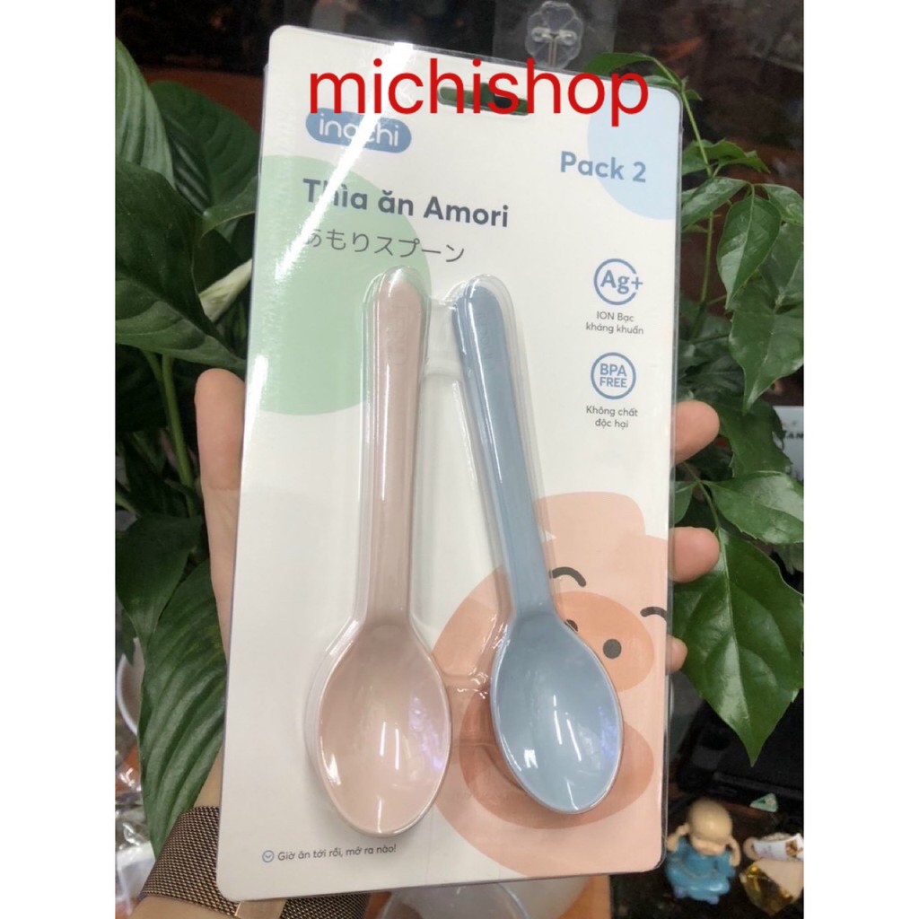 Thìa Ăn Dặm Cho Bé, Thìa Tập Ăn Amoni Inochi Chính Hãng Nhựa An Toàn Chịu Nhiệt Cao - MS0121