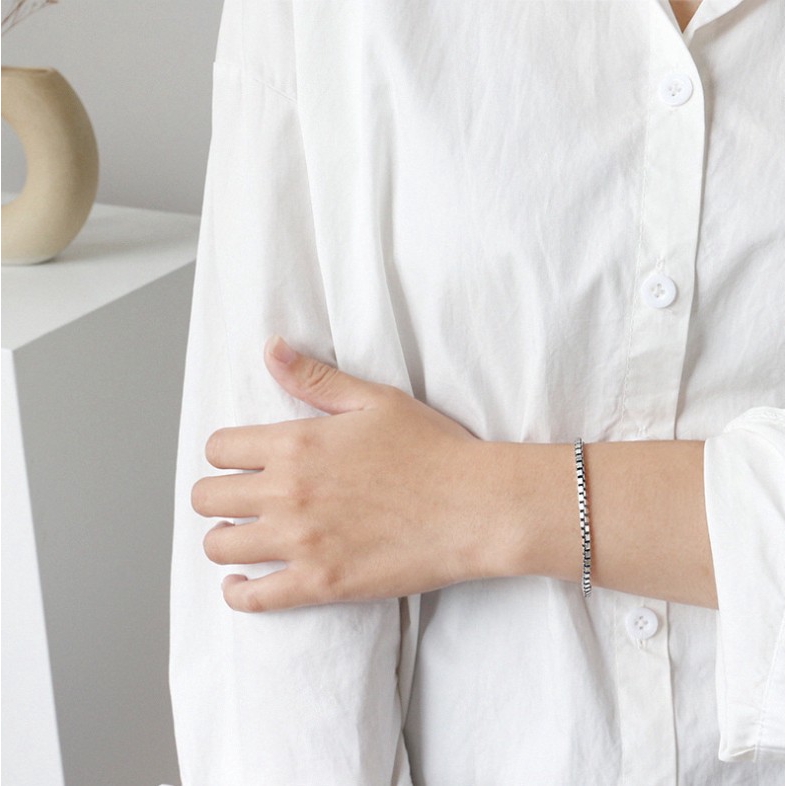 Vòng Tay Mạ Bạc 925 Phong Cách vintage Đơn Giản Cho Nữ