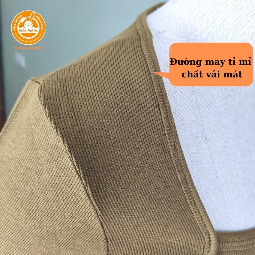 Áo Thun Nữ Cổ Vuông Rút Dây 2 Bên Eo Chất Tăm Gân Hàng Quảng Châu Dáng Ôm Tay Ngắn 7 Màu M1672