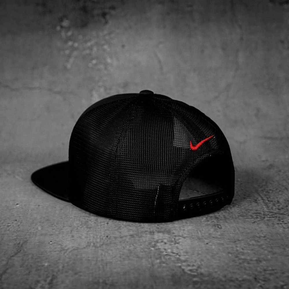 Mũ nón lưỡi trai snapback Nike Air đen / trắng phối lưới thời trang nhung cao cấp