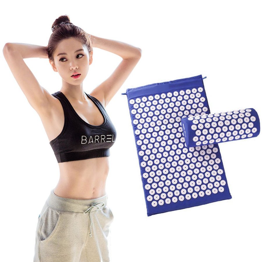 ☎Acupuncture Cushion Spike Yoga Massage Mat Pads Head With Massage Pillow