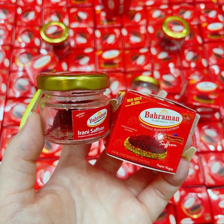 [CHÍNH HÃNG] Nhụy Hoa Nghệ Tây Saffron Bahraman Super Negin Hộp 1G sản xuất tại Iran
